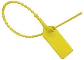 ZWY Security Seals Pull-Tite Plastic Tamper Seals Disposable Self-Locking Tie Tags 500 Pack(Yellow)