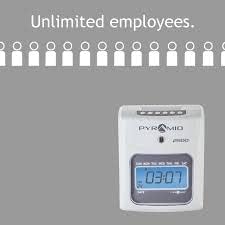 Pyramid Time Systems - 2500 Auto-Aligning Employee Time Clock Timekeeping Bundle [2500K1] for Small Business, Punch Clock System with 100 Time Cards, 2 Ribbon Cartridges, 10-Slot Rack & Security Keys