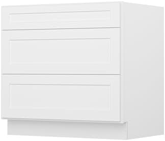 Furinno Shaker Drawer Base Kitchen Cabinet with 3-Drawers, White