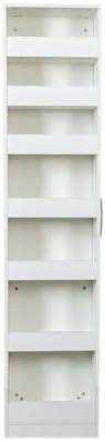 KEIKI 7 Tier Pull-Out Kitchen Pantry Storage Cabinet, Multi-Tier Single-Sided Open Shelf, Spice Rack Next to Fridge, Wood Hutch Food Pantries Cupboard for, Dining Room, Narrow Spaces