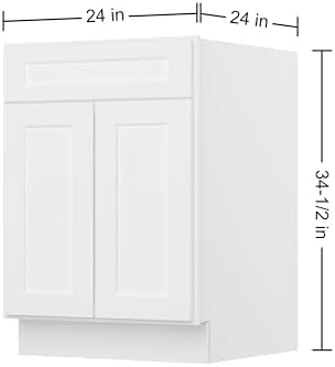 Furinno Shaker Drawer Base Kitchen Cabinet with 2-Doors, White