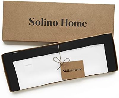 Solino Home 100% Pure Linen Placemats, 14 x 19 in, Black, Classic, Set of 4