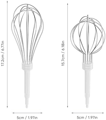 Electric Egg Beater, Cordless Hand Mixer with 2 Metal Mixing Whisk, 3 Speeds Adjustable, for Whipping Cream Butter Stirring Egg Liquid Jam (White)