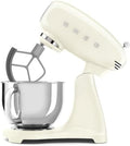 SMEG SMF05 Forte 5-Qt Stand Mixer with 750W Motor, Smooth Start & SteadyMix, Flex Edge Beater, 10 Speeds, Stainless Steel Bowl – Retro 50’s Style Planetary Mixer for Dough, Baking & Desserts-Cream