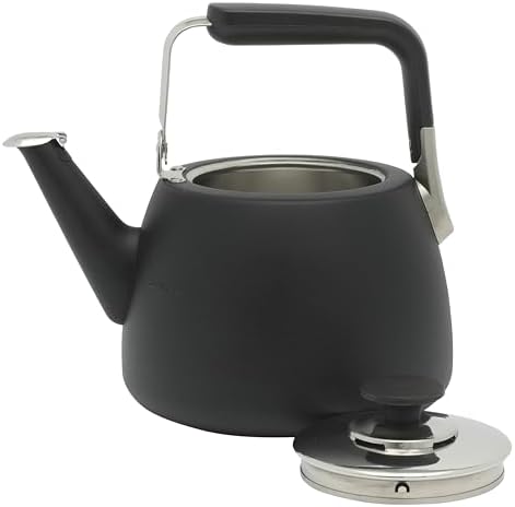 Sur La Table Kitchen Essentials Large 2 QT Heavy Gauge Stainless Steel Tea Kettle - Matte Black - Image 6