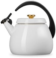 Le Creuset Enamel on Steel Cloche Kettle, 2.2 qt., White/Gold - Image 3