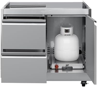 KoolMore Outdoor Kitchen 30 in. BBQ Liquid Propane Grill with Cabinet in Stainless-Steel (KM-OKS-BQ30-BQ30CAB)