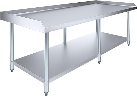 NSF Certified 18 Gauge Heavy Duty Stainless Steel Equipment Grill Stand with Undershelf for Kitchens, Utility Rooms, Caterers & Auto (72" x 24")