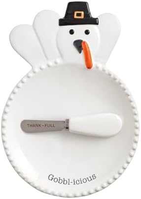 Mud Pie Thanksgiving Turkey Plate & Spreader Set