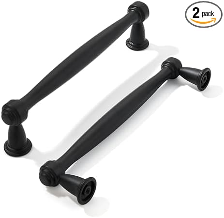 khtumeware 2 Pack 5 Inch(128mm) Black Cabinet Pulls Black Kitchen Matte Black Cabinet Handles Kitchen Cabinet Hardware for Cupboard Drawer Handles Dresser Pulls