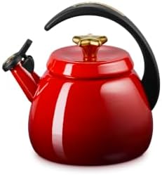 Le Creuset Enamel on Steel Cloche Kettle, 2.2 qt., Cerise/Gold Star - Image 2