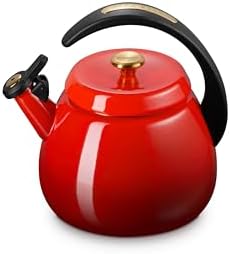 Le Creuset Enamel on Steel Cloche Kettle, 2.2 qt., Cerise/Gold by Unknown