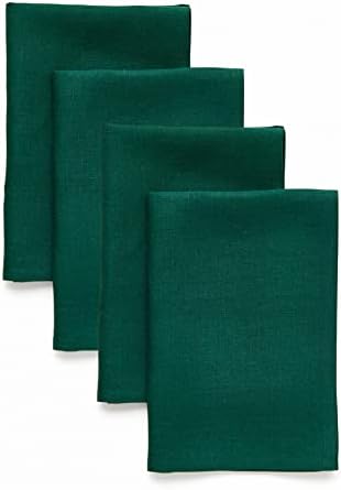 Solino Home 100% Pure Linen Napkins Rainforest, Fete 20 x 20 in, Set of 4