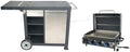 Razor Portable Tabletop Gas Grill Griddle with Rolling Prep Cart, Black