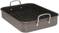 Rachael Ray Brights Hard Anodized Nonstick Roaster / Roasting Pan with Rack - 16 Inch x 12 Inch, Gray