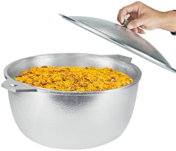 Cast Aluminum Dutch Oven Pot - Caldero/Kazan for Pilaf, Stews | Coating-Free, Even Heat & Fast Cooking Dutch Oven with Lid (13L)