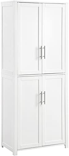 Crosley Furniture Savannah Tall Pantry and Bathroom Wall Cabinet Bundle, White