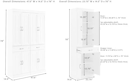 Crosley Furniture Stanton 2-Piece Pantry Storage Cabinet Set
