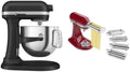 KitchenAid® 7 Quart Bowl-Lift Stand Mixer, Cast Iron Black & KSMPDX Pasta Deluxe Set Stand Mixer Attachment, 5 Piece, Stainless Steel
