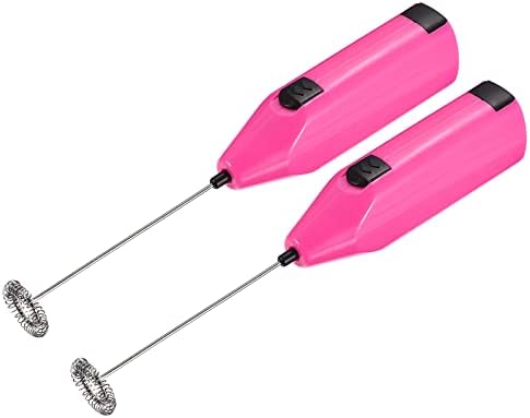 MECCANIXITY Electric Tumbler Stirrer, Handheld Mini Mixer Battery Operated Stirring Mixing Pink for DIY Glitter Tumbler Cup, Pack of 2