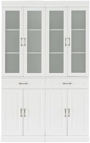 Crosley Furniture Stanton 2-Piece Glass Door Pantry Storage Cabinet Set