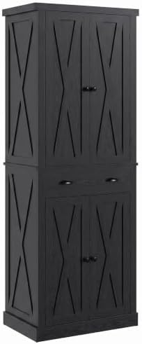 IRONCK Kitchen Pantry Storage Cabinet 72.6" H x 24" W, Black