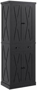 IRONCK Kitchen Pantry Storage Cabinet 72.6" H x 24" W, Black