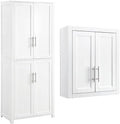 Crosley Furniture Savannah Tall Pantry and Bathroom Wall Cabinet Bundle, White