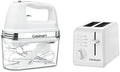 Cuisinart HM-90S Power Advantage Plus 9-Speed Handheld Mixer with Storage Case, White & 2-Slice Toaster Oven, Compact, White, CPT-122