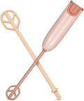 Portable Baby Bottle Mixer with 1 Stirring Rods, Battery Powered Milk Powder Stirrer for Feeding Bottle Prep, Compact Handheld Drink Blender for Coffee, Matcha, Protein Powder, Light Brown