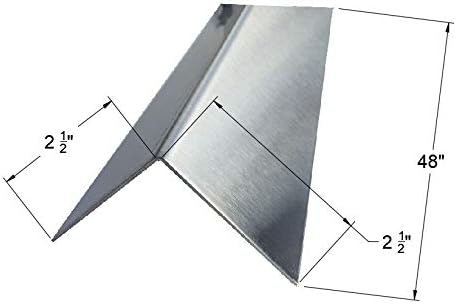 Brushed 304 Stainless Steel Corner Guards, 48" Wall Protectors, 20ga & 16ga, Available in 1/2" to 4", Multi-Pack Options (1, 2, 5, or 10) (1, 2 1/2 x 2 1/2, 16ga, No Hug Edges)