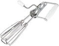 Fox Run Stainless Steel Manual Hand Mixer, White Retro Style Egg Beater