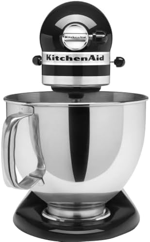 KitchenAid Artisan Series 5 Quart Tilt Head Stand Mixer with Pouring Shield KSM150PS, Onyx Black Bundle with Deco Essentials Exclusive CPS 1 Year Extended Protection Pack