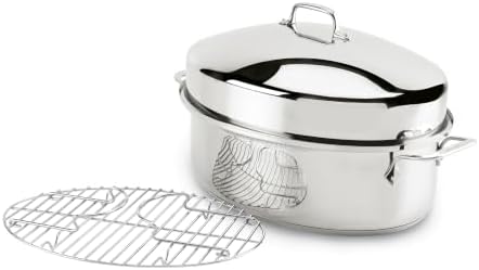 Alll-Clad Stainless Steel 15” Oval Roaster Pan with Rack and Lid