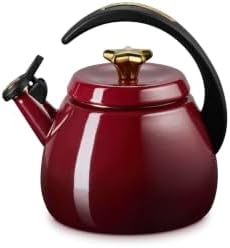 Le Creuset Enamel on Steel Cloche Kettle, 2.2 qt., Garnet/Gold Star - Image 2