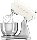 SMEG SMF04 5-Qt Stand Mixer with Smooth Start & SteadyMix, 600W Motor, 10 Speeds, Stainless Steel Bowl & Pour Shield – Retro 50’s Style Planetary Mixer for Bread Dough, Baking & Desserts-Cream