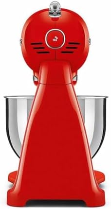 SMEG SMF03 Stand Mixer – 5 Qt Tilt-Head Mixer with Stainless Steel Bowl, 10 Speeds, Retro 50s Vintage Style – Red