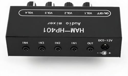 Stereo Line Mixer 4 Channel, 3.5mm Aluminum Alloy Compact