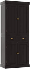 GIANTEX 72" Tall Kitchen Pantry Cabinet, Storage Cabinet with Drawer, Brown
