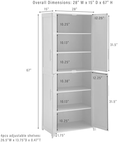 Crosley Furniture Savannah Tall Pantry Storage Cabinet