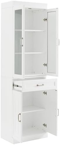 Crosley Furniture Stanton 2-Piece Glass Door Pantry Storage Cabinet Set