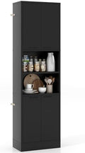 GIANTEX Kitchen Pantry Cabinet, 75” Tall Freestanding Cupboard with Doors & Shelves, Safety Hinges & Anti-Tipping Devices, Storage Sideboard for Dining Room, Living Room (Black)