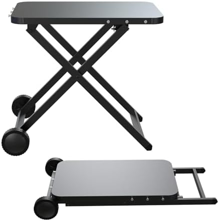 Folding Grill Table with 2 Wheels, Pizza Oven Cart for Ninja, Blackstone