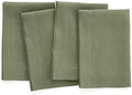 Solino Home 100% Pure Linen Napkins Oil Green, Fete 20 x 20 in, Set of 4