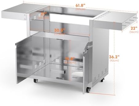 Hygrill Stainless Steel Grill Cart for Hygrill 4-Burner Built-In Gas Grill