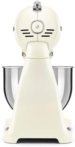 SMEG SMF03 Stand Mixer – 5 Qt Tilt-Head Mixer with Stainless Steel Bowl, 10 Speeds, Retro 50s Vintage Style – Cream
