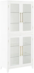 Crosley Furniture Roarke Glass Door Pantry Storage Cabinet