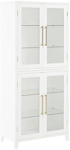 Crosley Furniture Roarke Glass Door Pantry Storage Cabinet