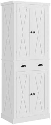 IRONCK Kitchen Pantry Storage Cabinet 72.6" H x 24" W, White