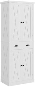 IRONCK Kitchen Pantry Storage Cabinet 72.6" H x 24" W, White